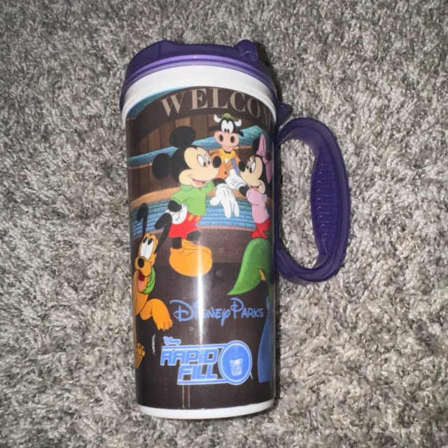 Disney Parks Welcome Rapid Fill Cup Mug Mickey Minnie Pluto Donald Clarabelle