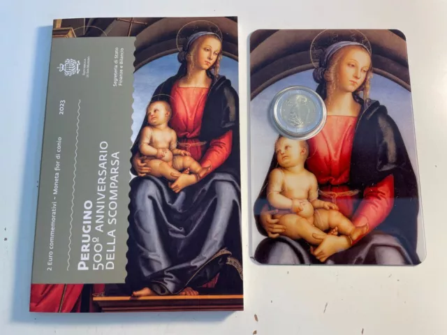 Blister 2 Euro Saint Marin 2023 Perugino Commemorative Neuf