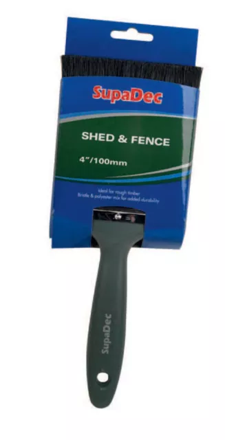 SupaDec Outdoor Exterior Wood Timber Garden Shed & Fence Paint Brush - 4"/100mm