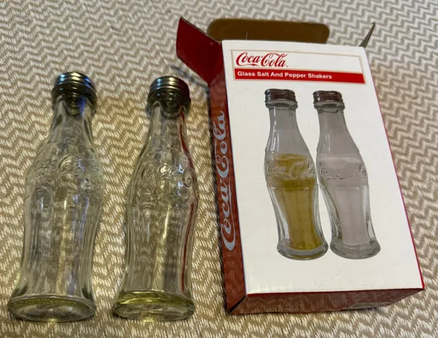 Coca Cola Salt and Pepper Shakers 5in Glass Coke Bottle Shakers