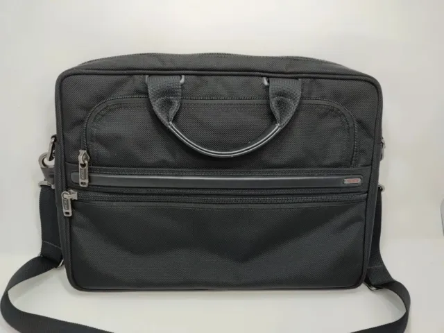 TUMI Alpha II Black Ballistic Nylon Laptop Briefcase Bag