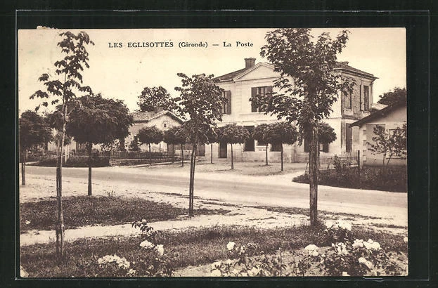 CPA Les Eglisottes, La Poste 1933