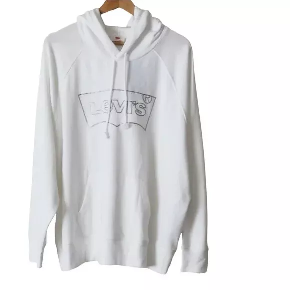 Levi's Women's White Graphic Logo Hoodie Sweatshirt XL, XXL ($60.00)