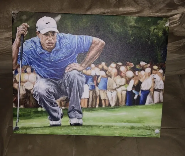 Tiger Woods Canvas Print "Concentration" by Justyn Farano 20"x15"