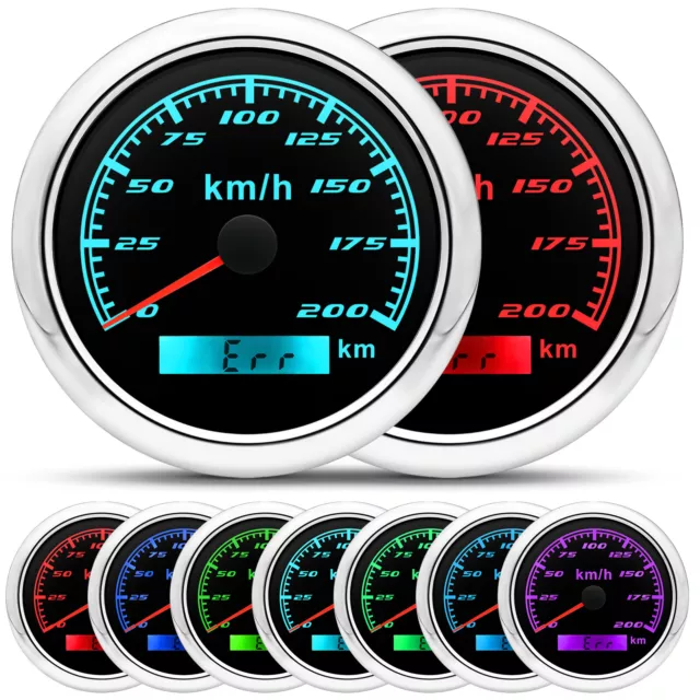 85MM GPS Speedometer 200KM/H Odometer Gauge For Car Marine Boat Truck Waterproof