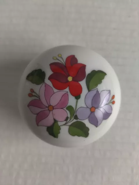 Kalocsa Hand Painted Porcelain Flower Design Trinket Box