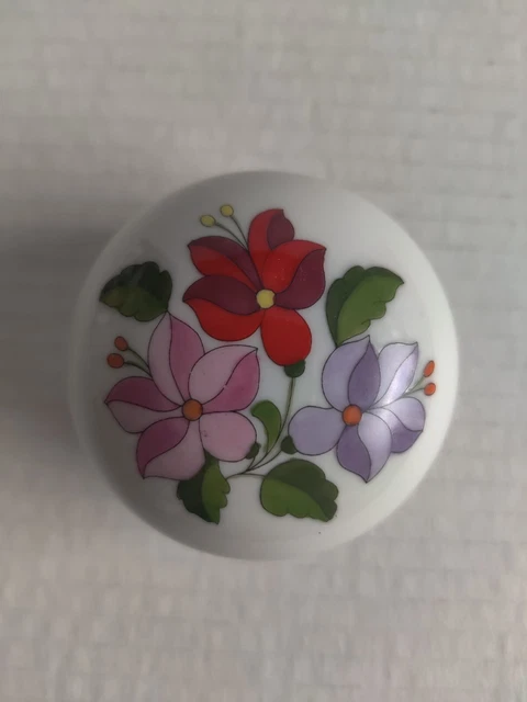 Kalocsa Hand Painted Porcelain Flower Design Trinket Box