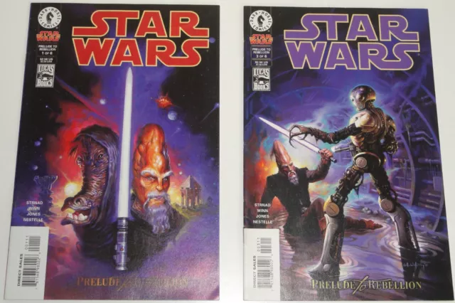 Dark Horse STAR WARS (VOLUME 1) 2 BOOK LOT # 1 & 3 PRELUDE TO REBELLION VF 1998