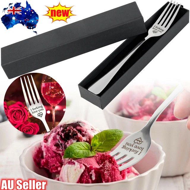 I forking love you Engraved Stainless Steel Fork w/ Gift Box Lover Best Present