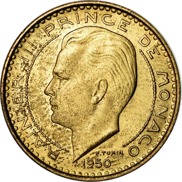 [#773599] Münze, Monaco, Rainier III, 10 Francs, 1950, SS, Aluminum-Bronze, KM:1