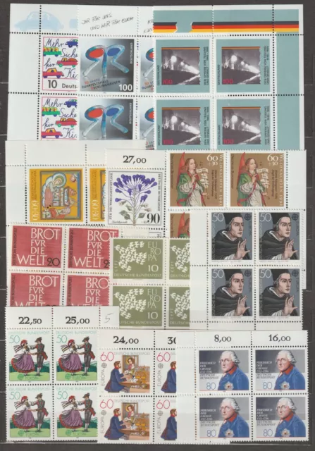 BRD  BRIEFMARKEN LOT  VIERERBLOCK MIT  ECKRAND  postfrisch