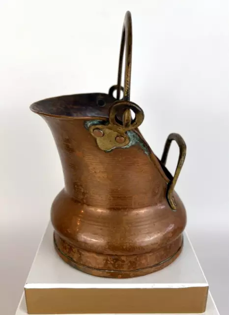 Ethan Allen Copper and Brass Coal & Ash Scuttle Bucket Fireplace Vintage