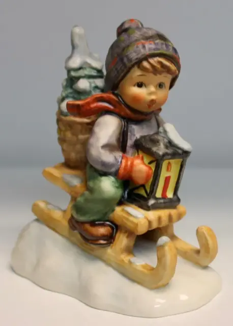 Goebel Hummel Figurine Ride Into Christmas HUM 396 2/0 TMK6  4 1/2" Tall signed