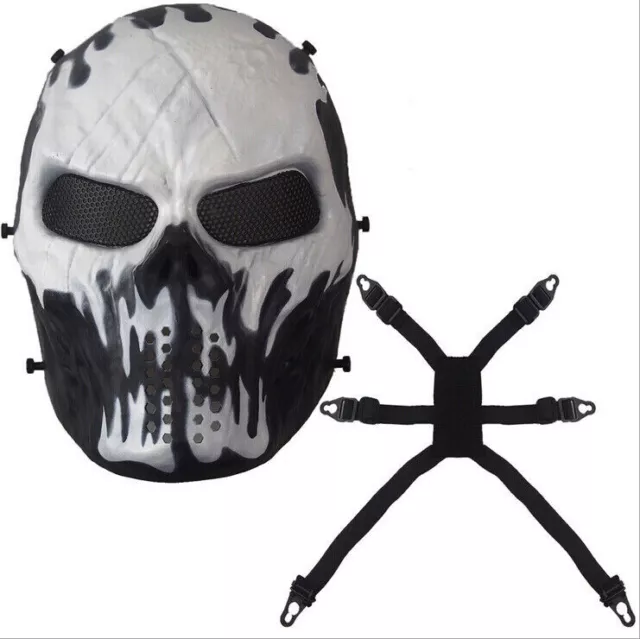 Outdoor Airsoft Paintball Tactical Full Face Protection Skull Mask Skeleton Army