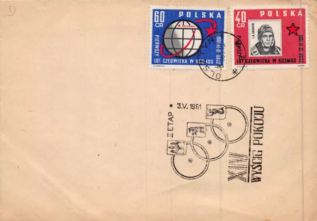 Wbp Fahrrad Event-Xiv Wvscig Pokoju-Poznan Polen ~ 1961 Yuri Gagarin Briefmarke