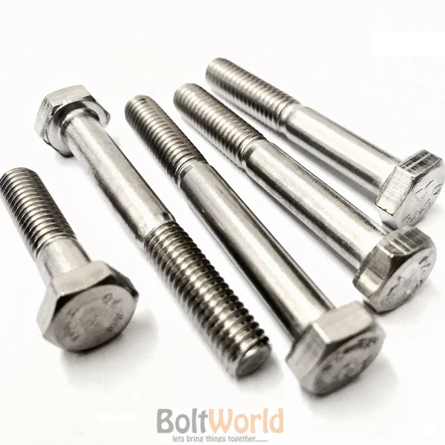 Vis à Tête Hexagonale M12 En Acier Inoxydable A2 - Boulons Filetés DIN931 - Lot Neuf