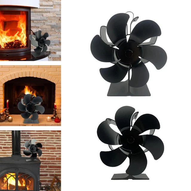 Ventilador de cocina negro de 6 hojas, quemador térmico Navidad