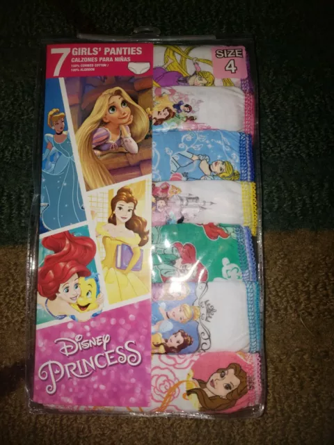 Disney Princess Girls Panties 3 Pack Sizes 4 0r 6 NIP