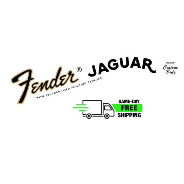 Ultra-hi-res Fender Jaguar Headstock Decal 70s Vintage Style NEW Non-Metallic