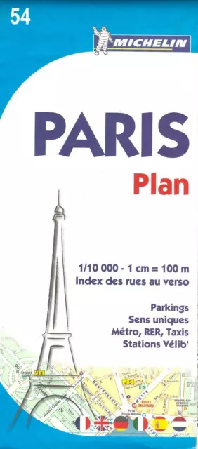 Paris Plan Street Map, Michelin Map #54