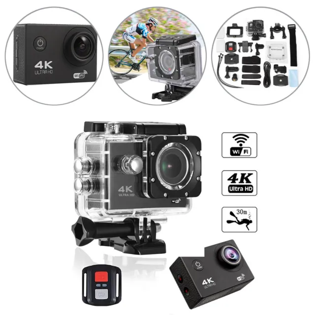 Underwater Camera 4K WiFi Action Camera DVR Camcorder 1080P Ultra HD Waterproof