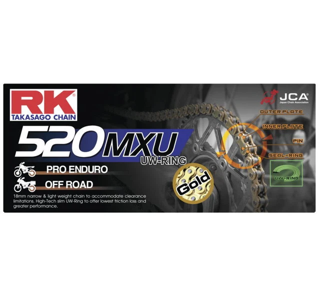 RK Pro Heavy-Duty GB520MXU Chain 520H x 116, Gold GB520MXU-116