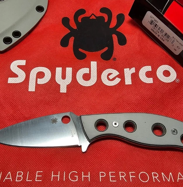 Spyderco MT38 Mule Team  M398 Steel Grey/Black G10 Scales And Kydex Sheath