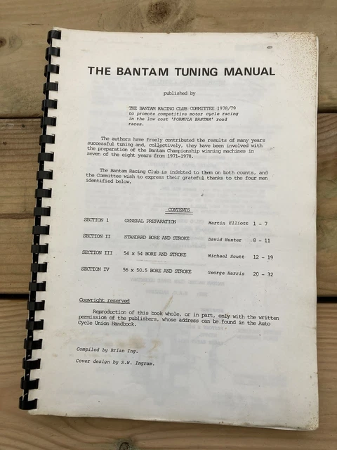 BSA BANTAM RACING Club - Tuning Manual 1979 £21.50 - PicClick UK