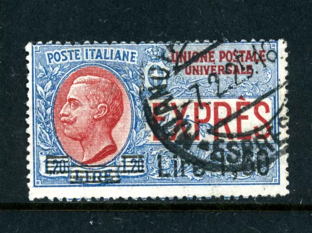 Italy 1921 Express Post 1L60c on 1L20c good used SG E173 Cat £65.