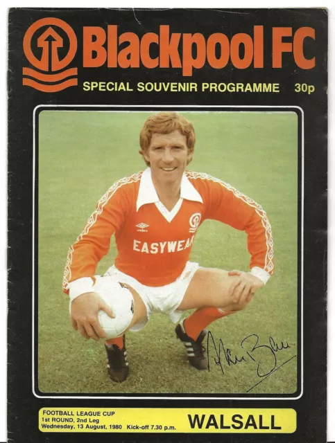 Football Programme>BLACKPOOL v WALSALL Aug 1980 FLC