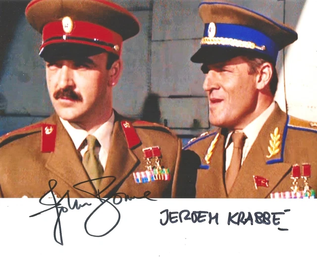 Hand Signed 8x10 photo KRABBE & BOWE in THE LIVING DAYLIGHTS JAMES BOND 007 +COA
