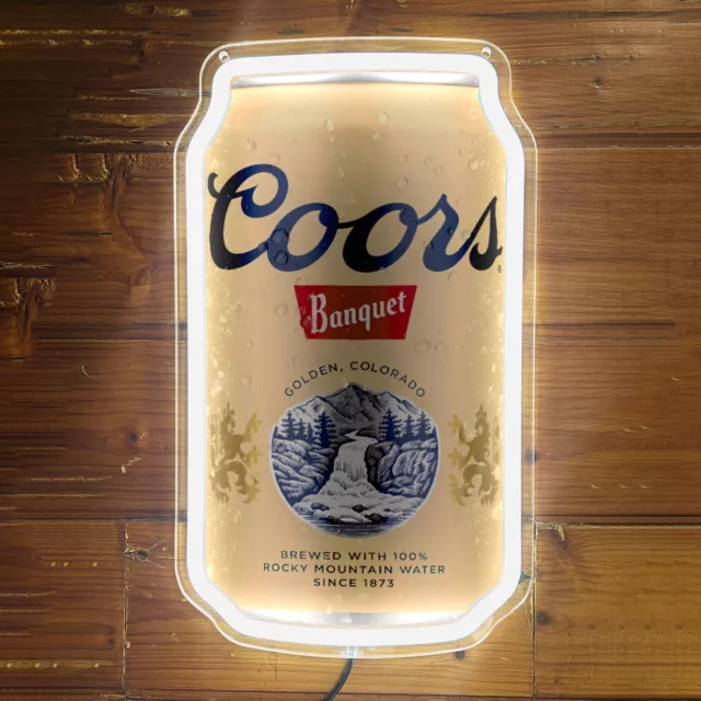 Coors Banquet Beer Drink Shop Poster Bar Room Wall Decor LED Neon Sign 12"x7" G1