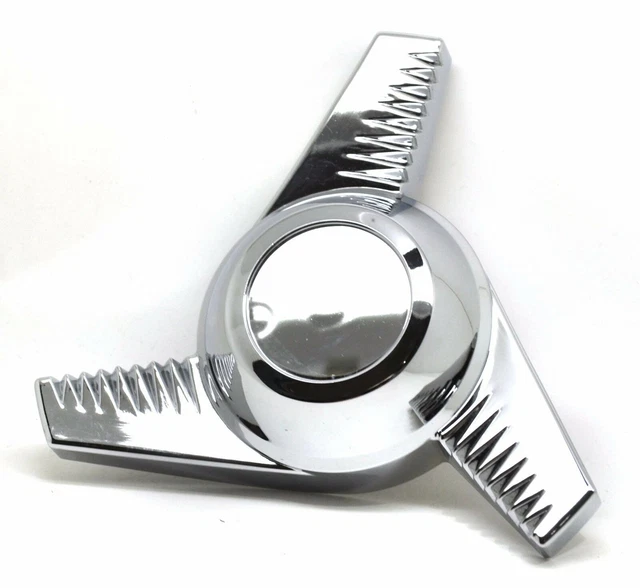 Hub Cap Spinner Right Swing California Groovy Chrome Plastic UP#10721 Each