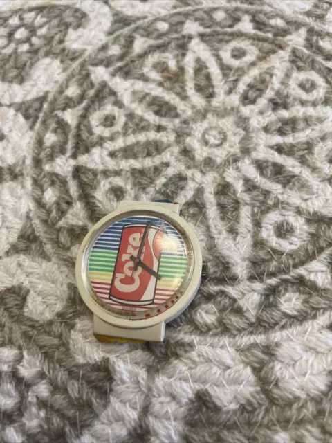 Vintage Coke watch, 80’s, vtg., w/coke can No Band Sold As Is