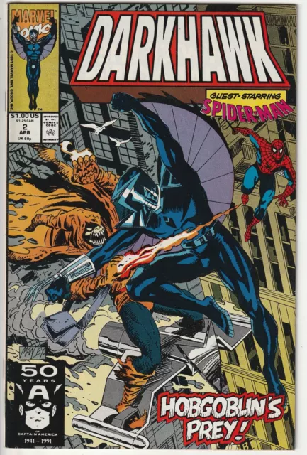 Marvel 1991 DARKHAWK #2 VF/NM Comics Hobgoblin Spider-Man Direct Edition