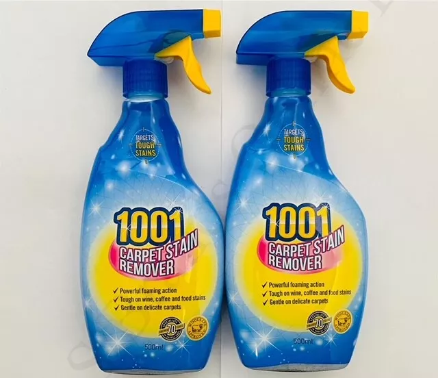 2 x 1001 Carpet & Rug Cleaner Stain Remover Spray 500ml Targets Tough Stains