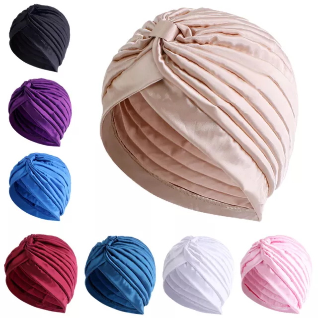 Islamic Muslim Women Headpiece Hijab Pleated Cap Stretch Hat Turban Scarf Bonnet