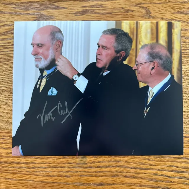 Vint Cerf Signed 8x10 Photo Father of the Internet Pioneer Autograph