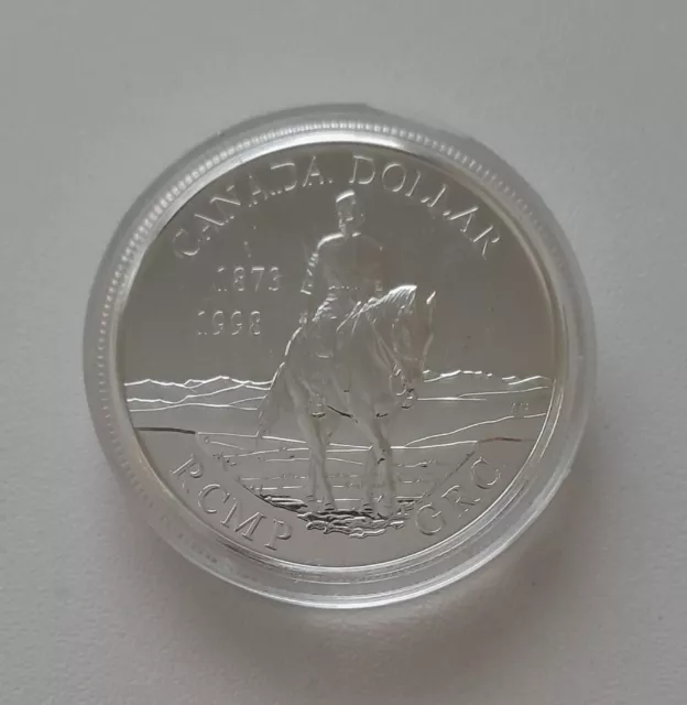 1 Dollar Silber Kanada 1998 BU "125 Jahre Royal Canadian Mounted Police" Kapsel