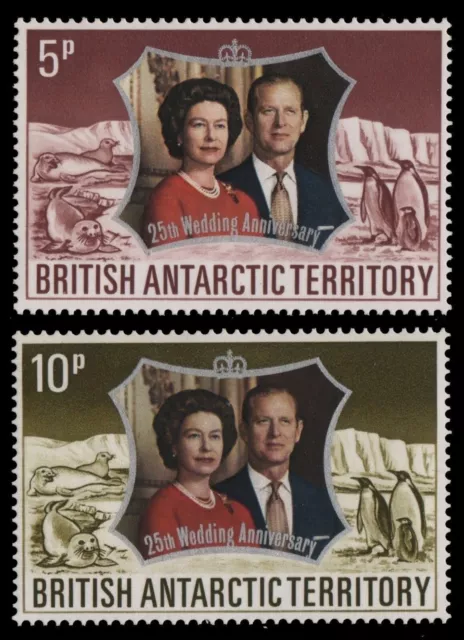 BAT / Brit. Antarktis 1972 - Mi-Nr. 43-44 ** - MNH - Silberhochzeit