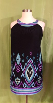 AA Studio AA Women's Sleeveless Black Purple Multicolor Size 14 Cocktail Dress
