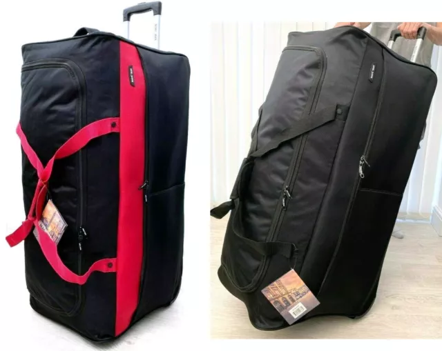 XXXL Extra Large Travel Luggage Wheeled Trolley Holdall Suitcase Duffel Bag Fold