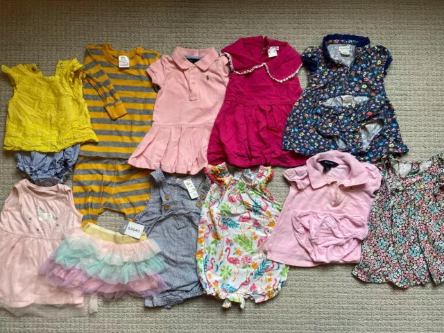 9 month baby Girl lot Ralph Lauren, YoBaby, MudPie, Baby Bgosh, Hannah Anderson