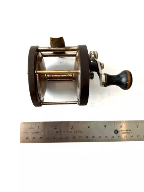 Vintage vom HOFE Casting reel Nickel over brass & Hard rubber no. 1/0- c1900