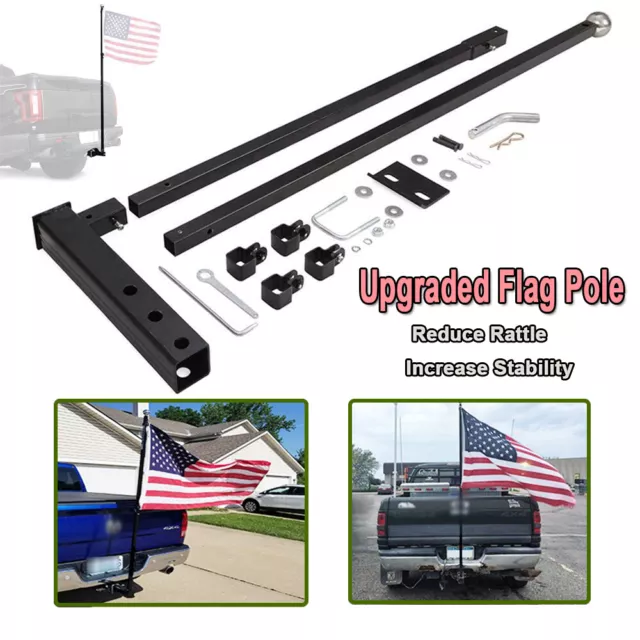 Upgrade Hitch Mount Flag Pole Holder Trailer Receiver RV Camper Truck Car ATV