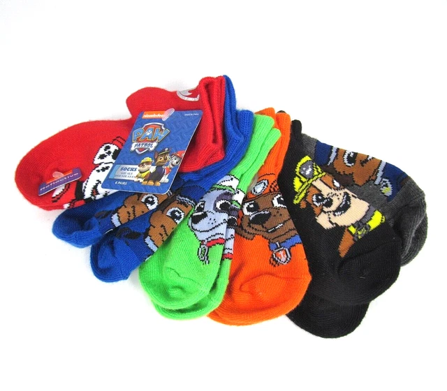 NICKELODEON NWT 6 Pair Childrens Paw Patrol Socks Shoe Size 5.5-8.5 XS-S