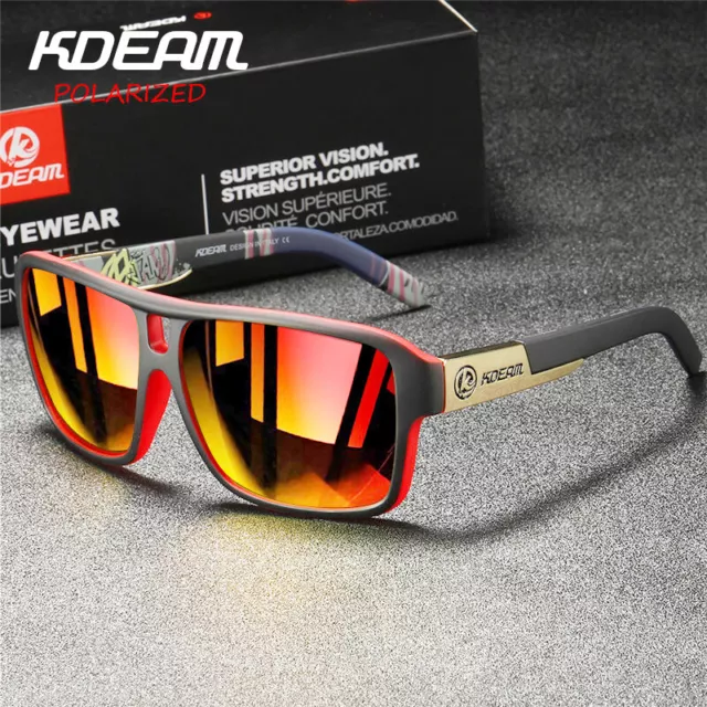 KDEAM Outdoor Polarized Sport Sunglasses for Men's Women Square Driving Glasses
