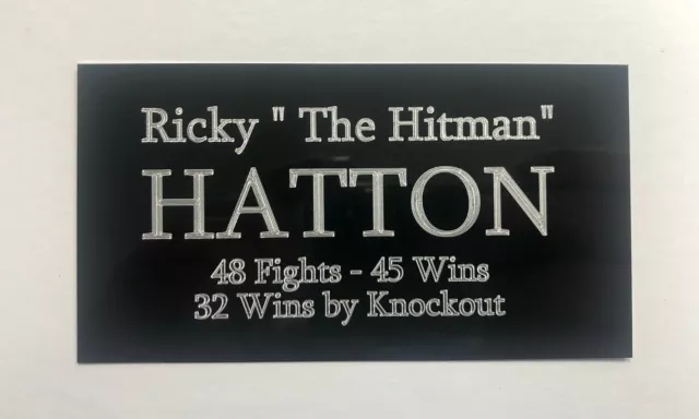 Ricky Hatton - 130x70mm Engraved Plaque Plate for Signed Boxing Memorabilia