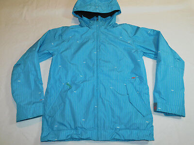 Four Square Ski Snow Jacket Shell Zip Vents Hood Waterproof Blue Men's S
