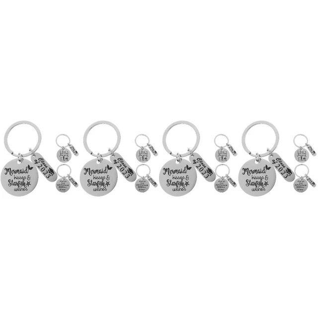 12 PCS Clé de graduation en acier inoxydable 2023 Ornement de troisième